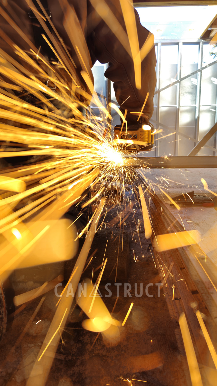 on site metal fabrication welding structural steel in winter conditions