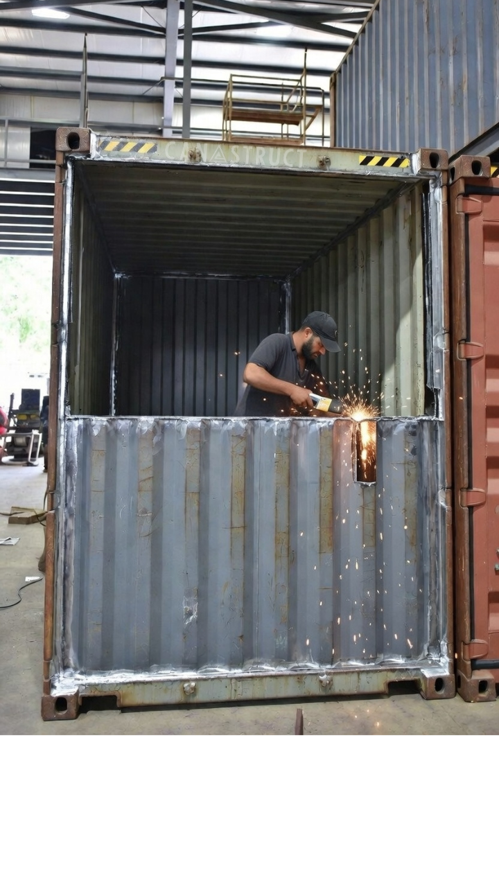 Shipping container welding process