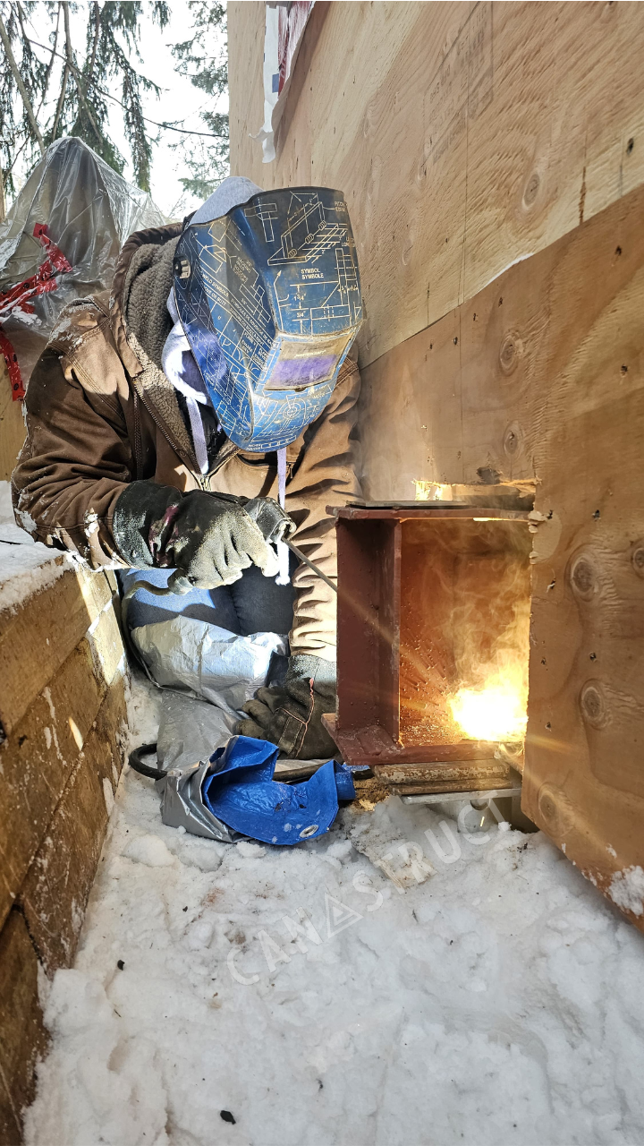 precision welding process on fabricated steel component