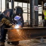 Welder welding after getting Hot Work Permit
